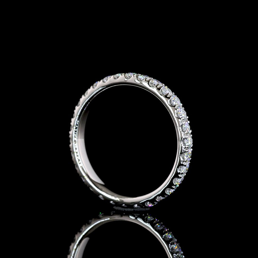 Platinum Eternity Band with 30 Round Brilliant Cut Lab Diamonds (E-F VS1) - 0.67 Carat Total Diamond Weight - Covaloro Fine Jewelry