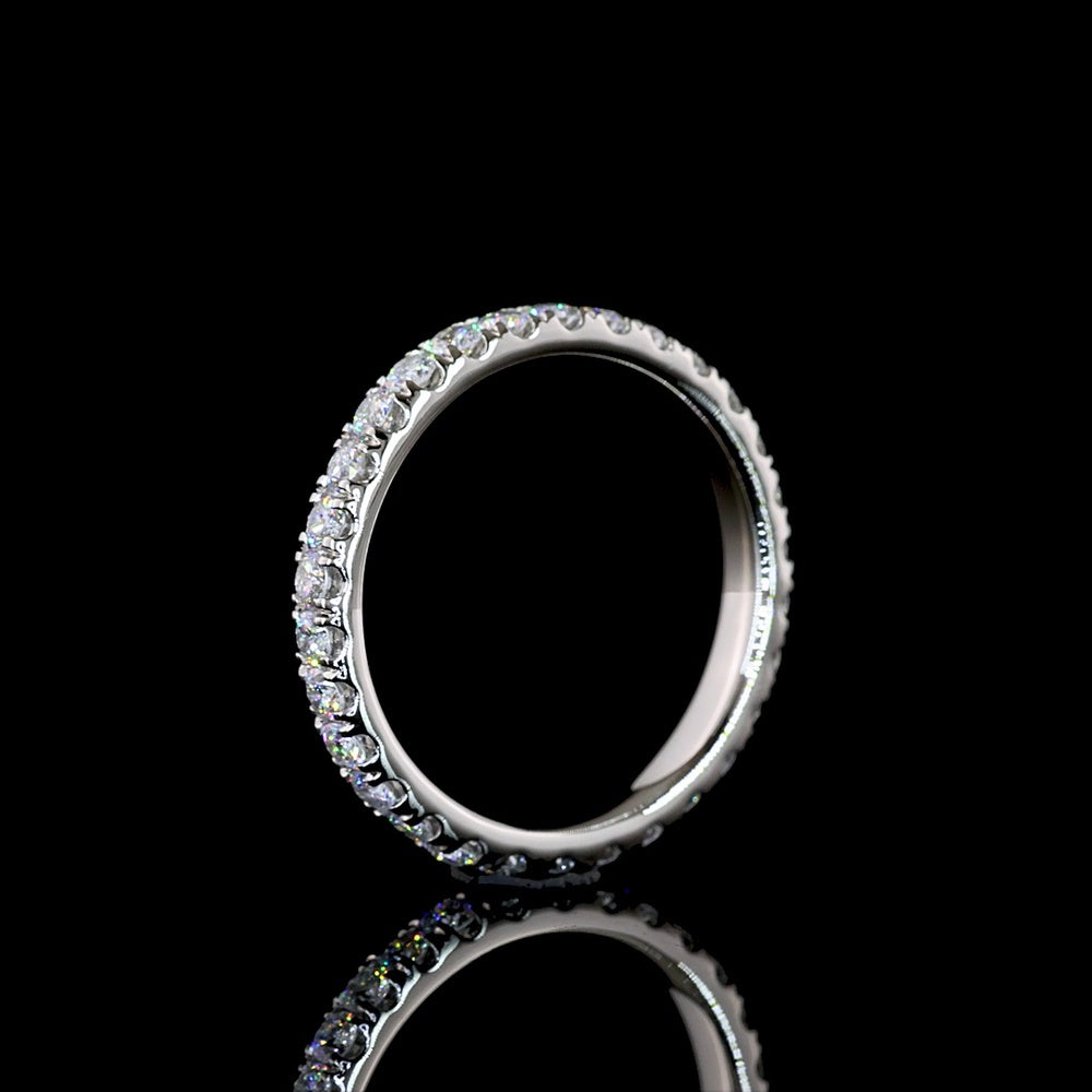 Platinum Eternity Band with 30 Round Brilliant Cut Lab Diamonds (E-F VS1) - 0.67 Carat Total Diamond Weight - Covaloro Fine Jewelry