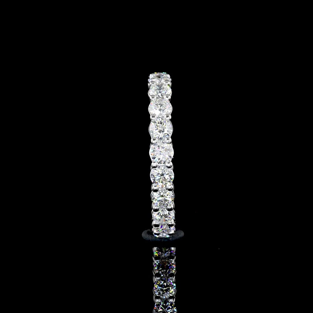 Platinum Eternity Band with 5.44 Carat Total Weight Round Brilliant Cut Lab Grown Diamonds - E-F Color, VS1 Clarity - Covaloro Fine Jewelry