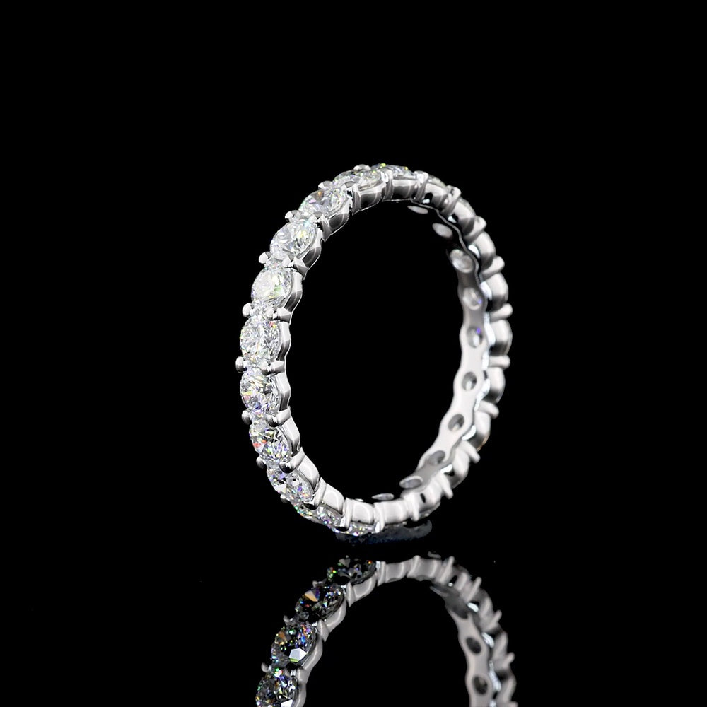Platinum Eternity Band with 5.44 Carat Total Weight Round Brilliant Cut Lab Grown Diamonds - E-F Color, VS1 Clarity - Covaloro Fine Jewelry