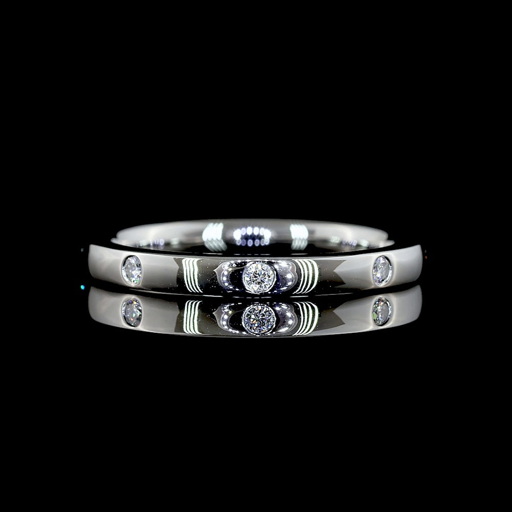 Platinum Eternity Band with 8 Flush Set Round Lab Diamonds - 0.13 Carat Total Diamond Weight - Covaloro Fine Jewelry