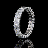 Platinum Eternity Band with Alternating Emerald and Radiant Cut Lab Diamonds - 3.87 Carats Total Diamond Weight - Covaloro Fine Jewelry