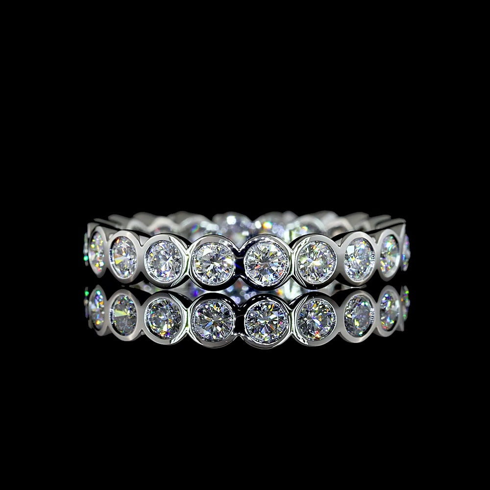 Platinum Eternity Band with Bezel-Set Round Lab Diamonds - 1.16 Carats Total Diamond Weight - Covaloro Fine Jewelry