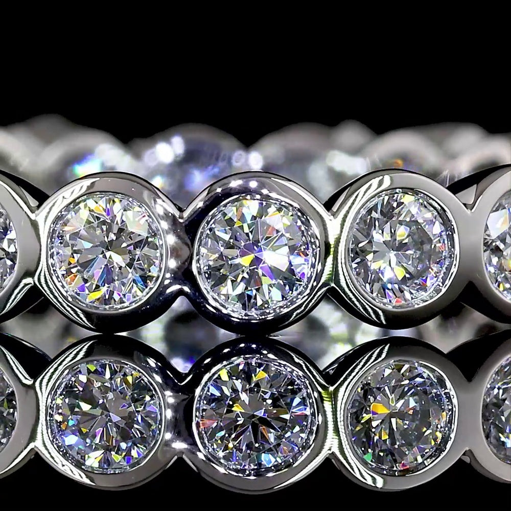 Platinum Eternity Band with Bezel-Set Round Lab Diamonds - 1.16 Carats Total Diamond Weight - Covaloro Fine Jewelry