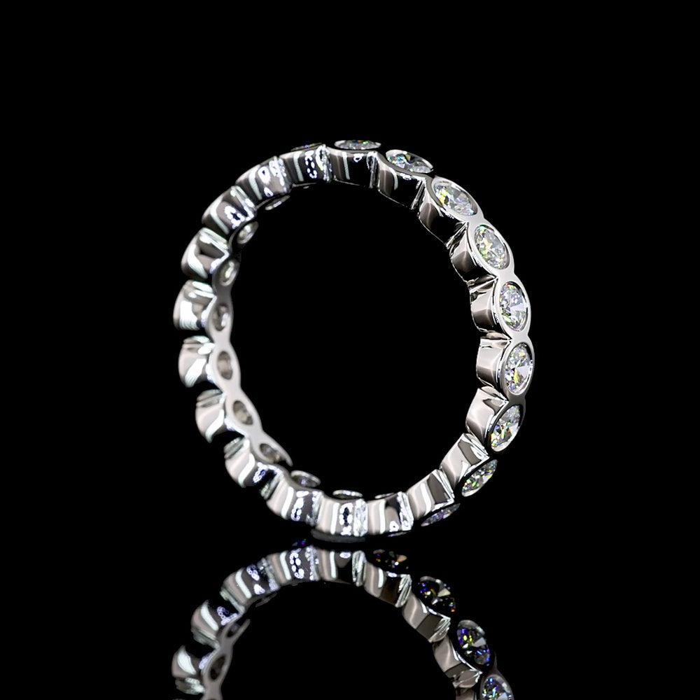 Platinum Eternity Band with Bezel-Set Round Lab Diamonds - 1.16 Carats Total Diamond Weight - Covaloro Fine Jewelry