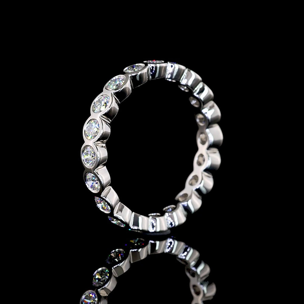 Platinum Eternity Band with Bezel-Set Round Lab Diamonds - 1.16 Carats Total Diamond Weight - Covaloro Fine Jewelry