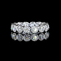 Platinum Eternity Band with Bezel-Set Round Lab Diamonds - 2.61 Carat Total Weight, E-F Color, VS1 Clarity - Covaloro Fine Jewelry