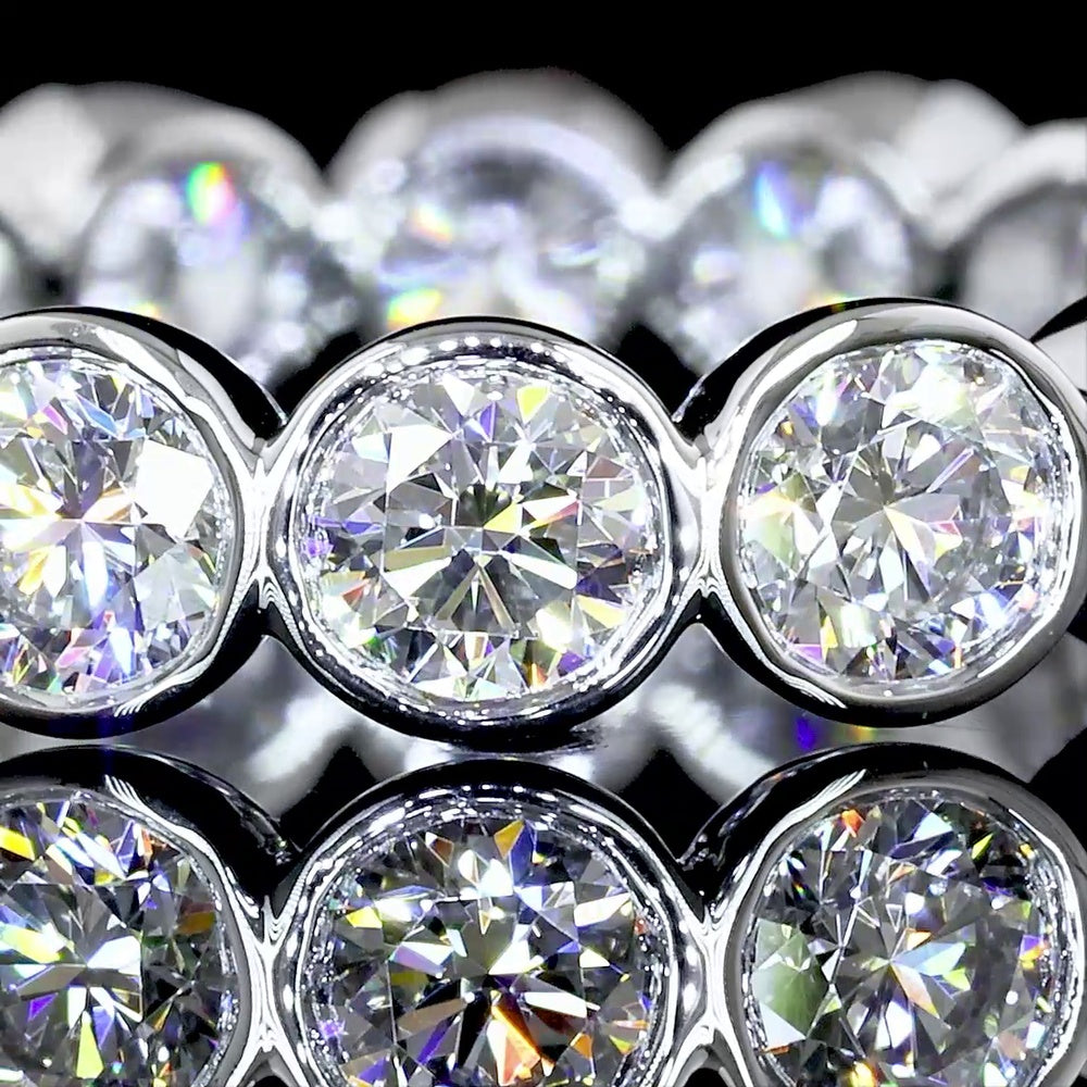 Platinum Eternity Band with Bezel-Set Round Lab Diamonds - 2.61 Carat Total Weight, E-F Color, VS1 Clarity - Covaloro Fine Jewelry