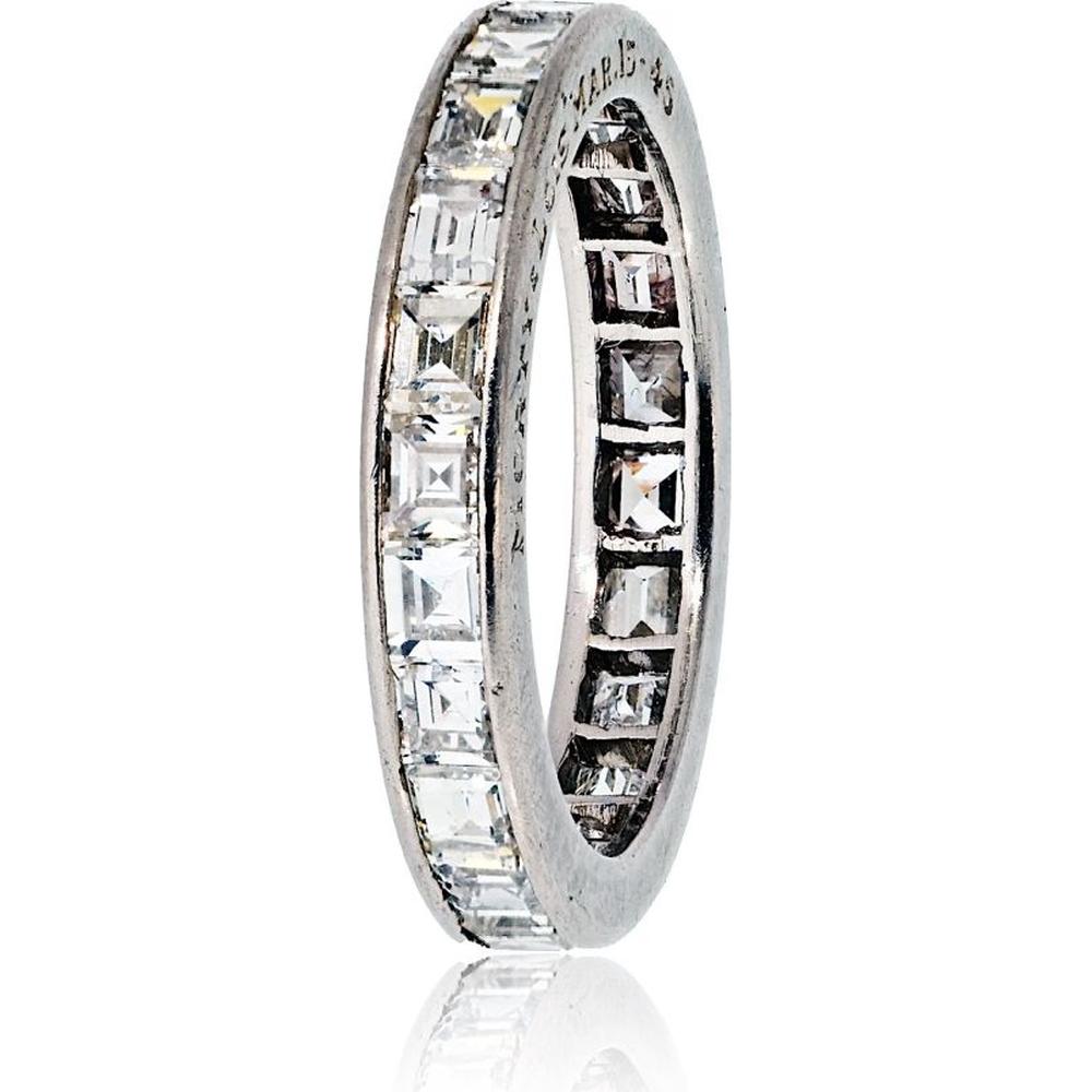 Platinum Eternity Band with Channel Set Asscher Cut Diamonds - 1.00 Carats Total Diamond Weight
