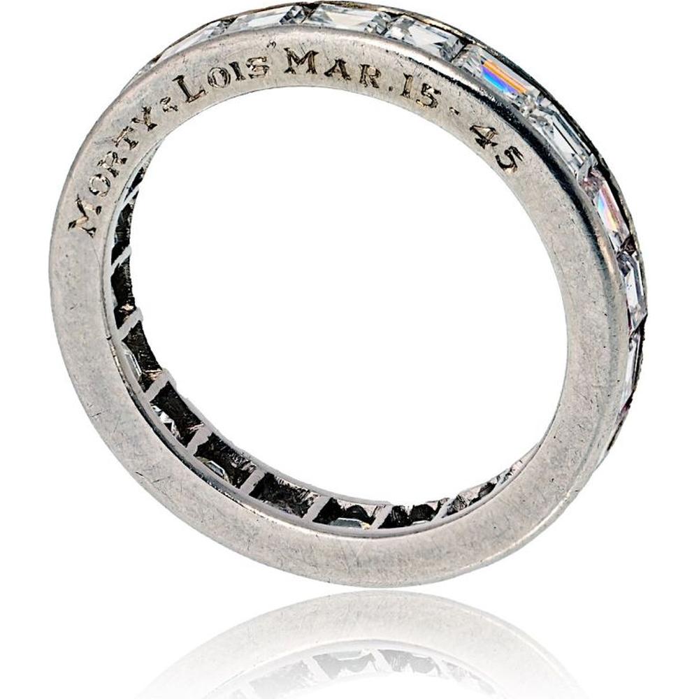 Platinum Eternity Band with Channel Set Asscher Cut Diamonds - 1.00 Carats Total Diamond Weight