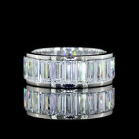 Platinum Eternity Band with Channel Set Baguette Cut Lab Diamonds - 6.50 Carat Total Weight, E-F Color, VS Clarity - Covaloro Fine Jewelry