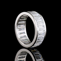 Platinum Eternity Band with Channel Set Baguette Cut Lab Diamonds - 6.50 Carat Total Weight, E-F Color, VS Clarity - Covaloro Fine Jewelry