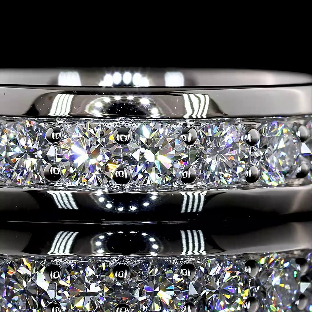Platinum Eternity Band with Channel Set Round Lab Diamonds - 2.46 Carats Total Diamond Weight - Covaloro Fine Jewelry