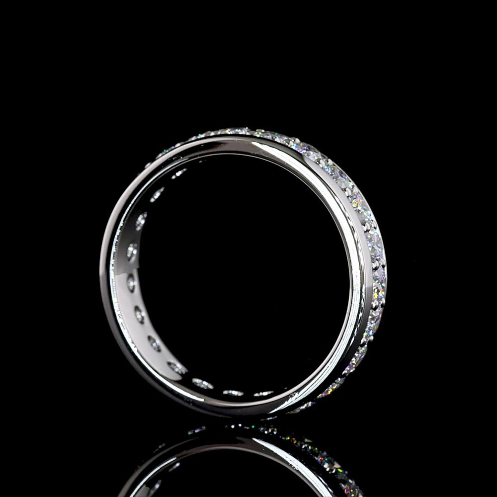 Platinum Eternity Band with Channel Set Round Lab Diamonds - 2.46 Carats Total Diamond Weight - Covaloro Fine Jewelry