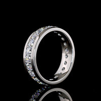 Platinum Eternity Band with Channel Set Round Lab Diamonds - 2.46 Carats Total Diamond Weight - Covaloro Fine Jewelry