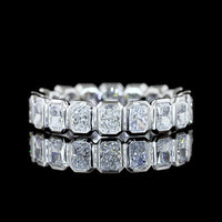 Platinum Eternity Band with North-South Bezel Set Radiant Cut Lab Diamonds - 1.82 Carats Total Diamond Weight - Covaloro Fine Jewelry