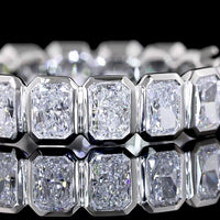 Platinum Eternity Band with North-South Bezel Set Radiant Cut Lab Diamonds - 1.82 Carats Total Diamond Weight - Covaloro Fine Jewelry