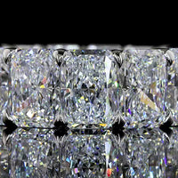 Platinum Eternity Band with North-South Radiant Cut Lab Diamonds - 16.79 Carats Total Diamond Weight D VVS2 - Covaloro Fine Jewelry