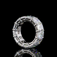Platinum Eternity Band with North-South Radiant Cut Lab Diamonds - 16.79 Carats Total Diamond Weight D VVS2 - Covaloro Fine Jewelry