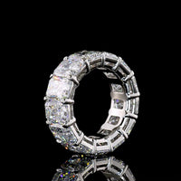 Platinum Eternity Band with North-South Radiant Cut Lab Diamonds - 16.79 Carats Total Diamond Weight D VVS2 - Covaloro Fine Jewelry