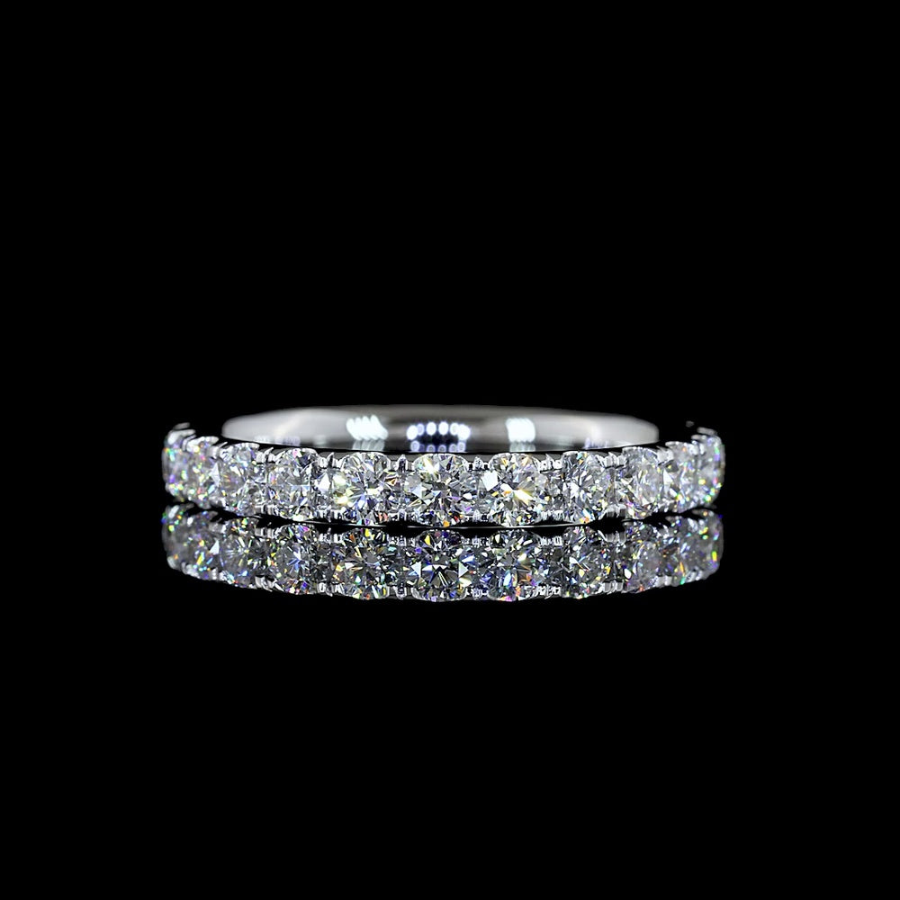 Platinum Eternity Band with Pave-Set Round Lab Diamonds - 1.36 Carats Total Diamond Weight - Covaloro Fine Jewelry