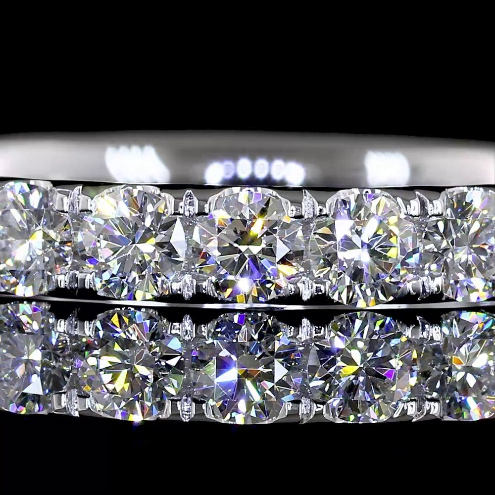 Platinum Eternity Band with Pave-Set Round Lab Diamonds - 1.36 Carats Total Diamond Weight - Covaloro Fine Jewelry