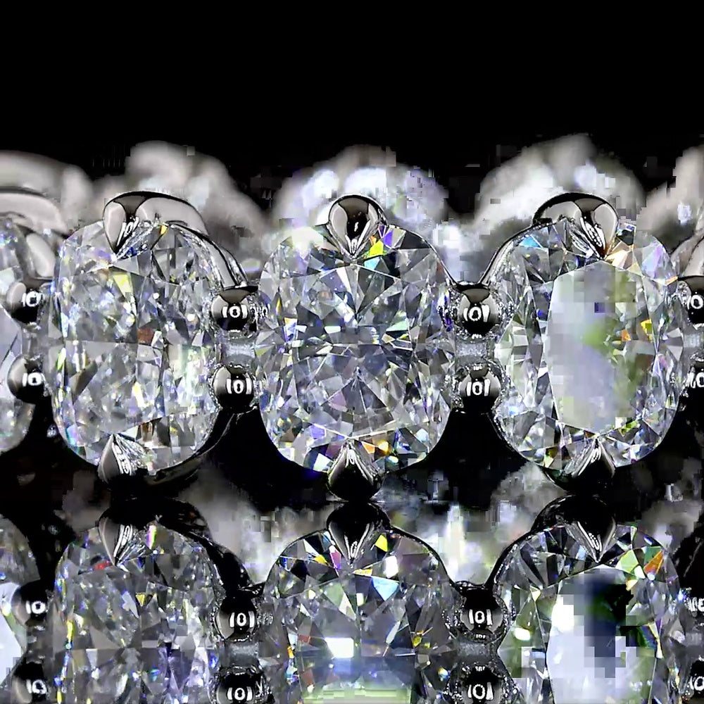 Platinum Eternity Band with Prong Set Cushion Brilliant Cut Lab Diamonds - 4.61 Carat Total Weight, E-F Color, VS1 Clarity - Covaloro Fine Jewelry