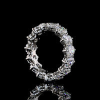 Platinum Eternity Band with Prong Set Cushion Brilliant Cut Lab Diamonds - 4.61 Carat Total Weight, E-F Color, VS1 Clarity - Covaloro Fine Jewelry