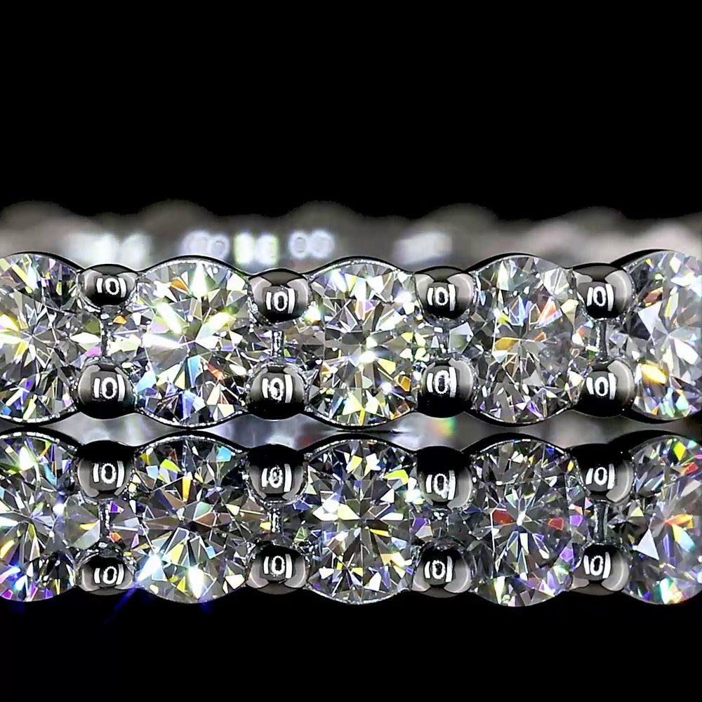 Platinum Eternity Band with Prong Set Round Lab Diamonds - 1.33 Carat Total Weight - Covaloro Fine Jewelry