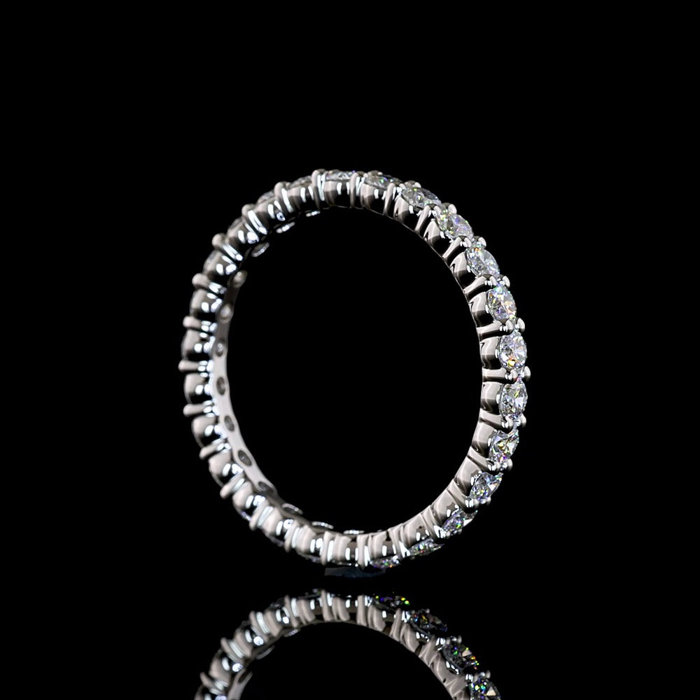 Platinum Eternity Band with Prong Set Round Lab Diamonds - 1.33 Carat Total Weight - Covaloro Fine Jewelry