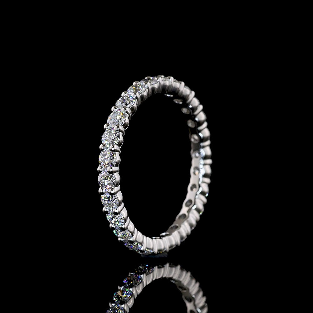Platinum Eternity Band with Prong Set Round Lab Diamonds - 1.33 Carat Total Weight - Covaloro Fine Jewelry