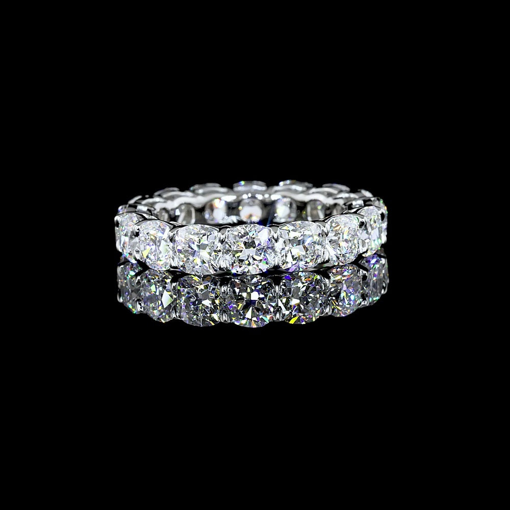 Platinum Eternity Band with Square Cushion Brilliant Cut Lab Grown Diamonds - 10.06 Carat Total Diamond Weight - Covaloro Fine Jewelry