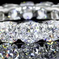 Platinum Eternity Band with Square Cushion Brilliant Cut Lab Grown Diamonds - 10.06 Carat Total Diamond Weight - Covaloro Fine Jewelry