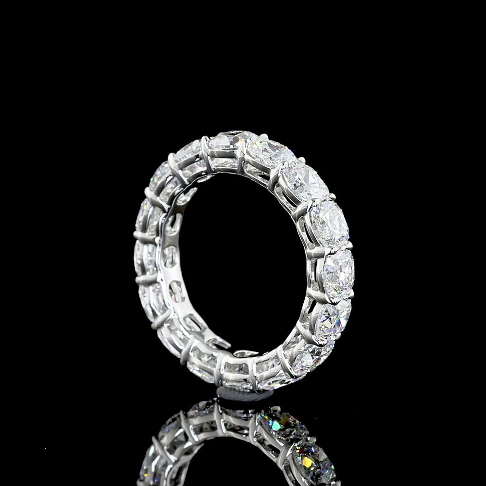 Platinum Eternity Band with Square Cushion Brilliant Cut Lab Grown Diamonds - 10.06 Carat Total Diamond Weight - Covaloro Fine Jewelry