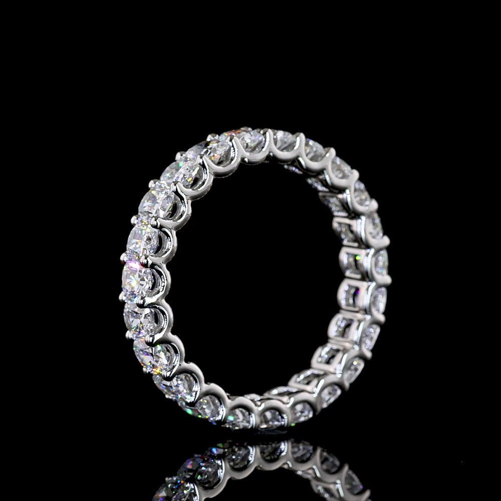 Platinum Eternity Band with U-Prong Set Cushion Brilliant Cut Lab Diamonds - 2.32 Carat Total Weight, E-F Color, VS Clarity - Covaloro Fine Jewelry