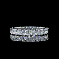 Platinum Eternity Band with U-Prong Set Cushion Brilliant Cut Lab Diamonds - 2.73 Carat Total Weight - Covaloro Fine Jewelry