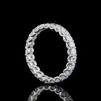 Platinum Eternity Band with U-Prong Set Cushion Brilliant Cut Lab Diamonds - 2.73 Carat Total Weight - Covaloro Fine Jewelry