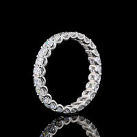 Platinum Eternity Band with U-Prong Set Cushion Brilliant Cut Lab Diamonds - 2.73 Carat Total Weight - Covaloro Fine Jewelry