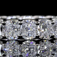 Platinum Eternity Band with U-Prong Set Cushion Brilliant Cut Lab Diamonds - 2.96 Carat Total Diamond Weight - Covaloro Fine Jewelry