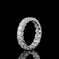 Platinum Eternity Band with U-Prong Set Cushion Brilliant Cut Lab Diamonds - 2.96 Carat Total Diamond Weight - Covaloro Fine Jewelry