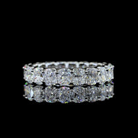 Platinum Eternity Band with U-Prong Set Cushion Brilliant Cut Lab Diamonds - 3.16 Carat Total Weight - Covaloro Fine Jewelry