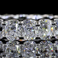 Platinum Eternity Band with U-Prong Set Cushion Brilliant Cut Lab Diamonds - 3.16 Carat Total Weight - Covaloro Fine Jewelry