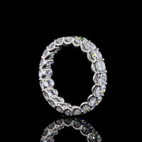Platinum Eternity Band with U-Prong Set Cushion Brilliant Cut Lab Diamonds - 3.16 Carat Total Weight - Covaloro Fine Jewelry