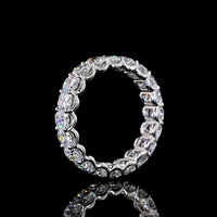 Platinum Eternity Band with U-Prong Set Cushion Brilliant Cut Lab Diamonds - 3.16 Carat Total Weight - Covaloro Fine Jewelry
