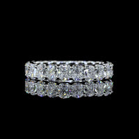 Platinum Eternity Band with U-Prong Set Cushion Brilliant Cut Lab Diamonds - 3.31 Carat Total Weight - Covaloro Fine Jewelry
