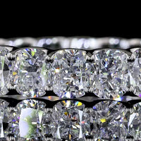 Platinum Eternity Band with U-Prong Set Cushion Brilliant Cut Lab Diamonds - 3.31 Carat Total Weight - Covaloro Fine Jewelry
