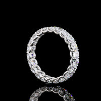 Platinum Eternity Band with U-Prong Set Cushion Brilliant Cut Lab Diamonds - 3.31 Carat Total Weight - Covaloro Fine Jewelry