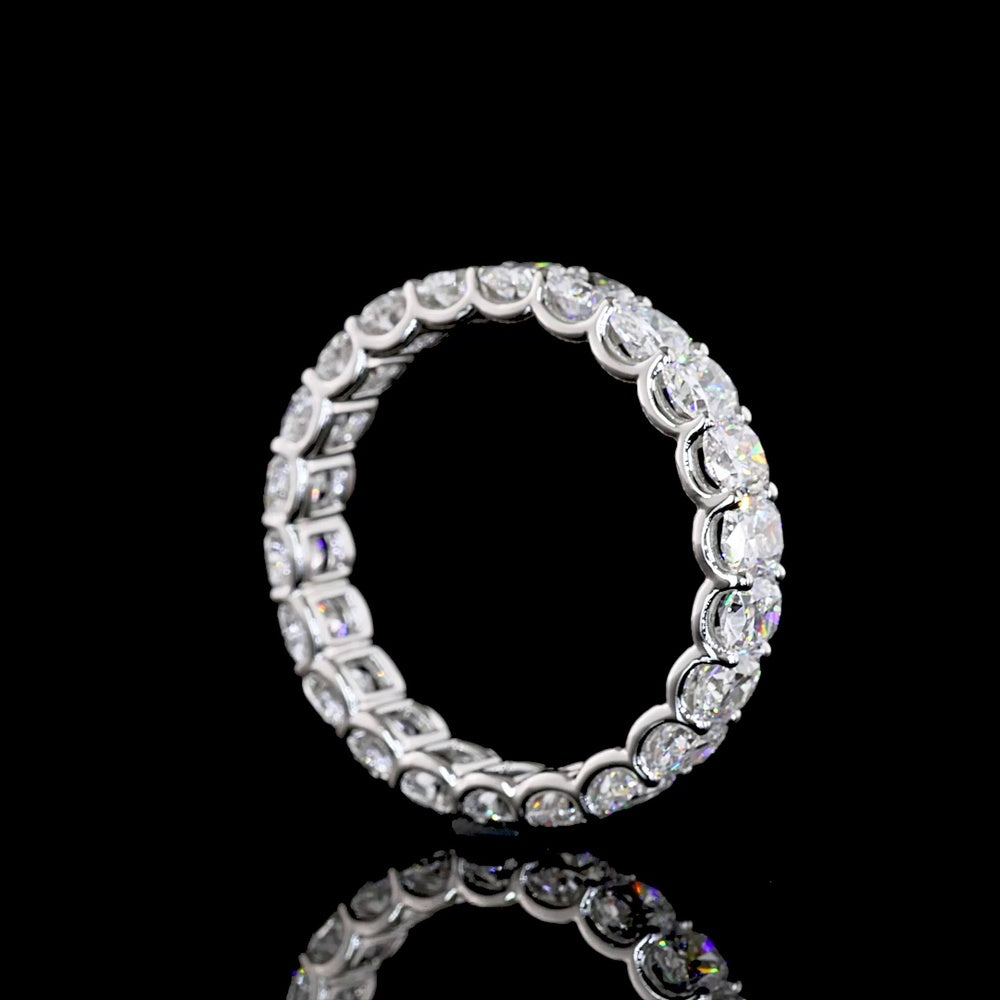 Platinum Eternity Band with U-Prong Set Cushion Brilliant Cut Lab Diamonds - 3.31 Carat Total Weight - Covaloro Fine Jewelry
