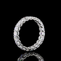 Platinum Eternity Band with U-Prong Set Cushion Brilliant Cut Lab Diamonds - 3.31 Carat Total Weight - Covaloro Fine Jewelry