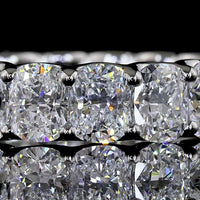 Platinum Eternity Band with U-Prong Set Cushion Brilliant Cut Lab Diamonds - 3.85 Carat Total Diamond Weight - Covaloro Fine Jewelry